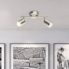 GLOBO Spot Comore nickel Metall B/H/L: ca. 9x17x26 cm 2 Brennstellen GLOBO Spot Comore nickel Metall B/H/L: ca. 9x17x26 cm 2 Brennstellen – Bild 2