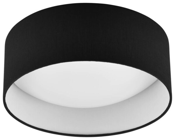 Reality LED-Deckenleuchte Locarno schwarz weiß Stoff Kunststoff H/D: ca. 11x30 cm 1 Brennstellen – Bild 3