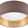 Reality LED-Deckenleuchte Locarno weiß taupe Kunststoff Stoff H/D: ca. 11x30 cm 1 Brennstellen – Bild 2