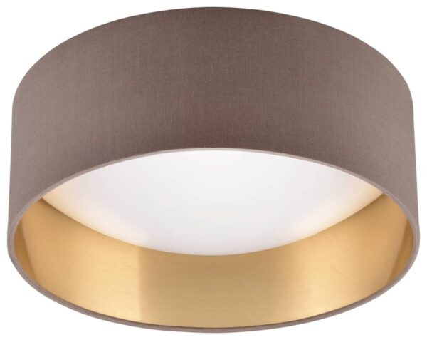 Reality LED-Deckenleuchte Locarno weiß taupe Kunststoff Stoff H/D: ca. 11x30 cm 1 Brennstellen – Bild 2