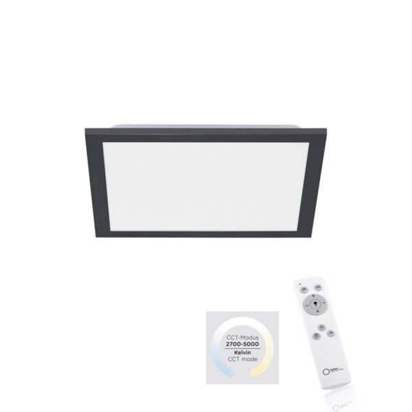 Just Light LED-Deckenpanel FLAT 14754-18 weiß schwarz Metall Kunststoff B/H/T: ca. 29,5x6,5x29,5 cm 1 Brennstellen – Bild 2