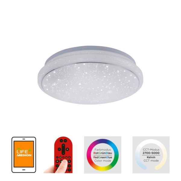 Just Light LED-Deckenleuchte JUPI 14742-16 weiß Kunststoff H/D: ca. 8,5x35 cm 1 Brennstellen – Bild 3