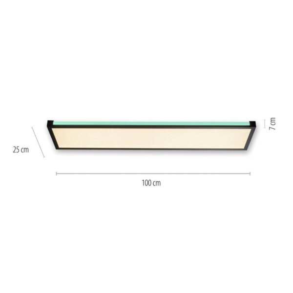 Just Light LED-Deckenleuchte MARIO 11622-18 schwarz weiß Kunststoff Metall B/H/T: ca. 25x7,1x100 cm 2 Brennstellen – Bild 5