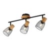 Just Light Spotbalken TAMIS 15193-79 schwarz natur Holz Metall B/H/T: ca. 65x22x24 cm E14 3 Brennstellen – Bild 2