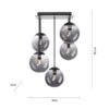 Just Light Deckenleuchte BIG WIDOW 14602-18 schwarz Rauchglas Metall B/H: ca. 39x58,5 cm E14 5 Brennstellen – Bild 2