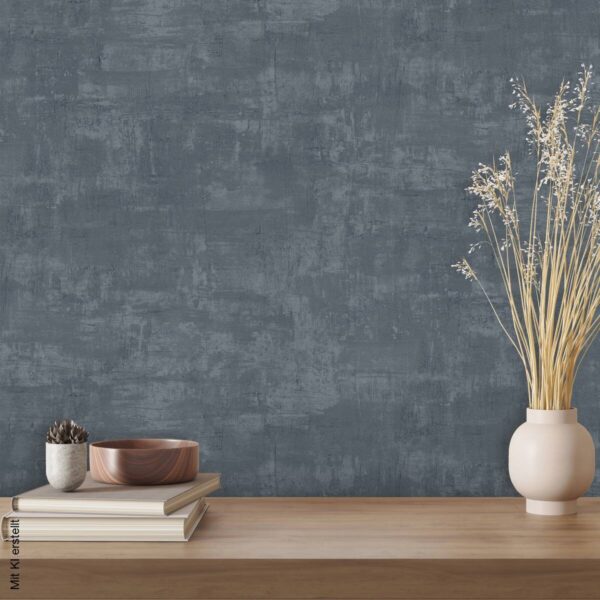 UGEPA Vinyltapete Uni stahlblau B/L: ca. 53x1005 cm – Bild 2