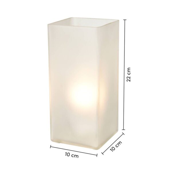 Nolo Tischleuchte Michi weiß Glas B/H/L: ca. 10x22x10 cm E14 1 Brennstellen – Bild 3