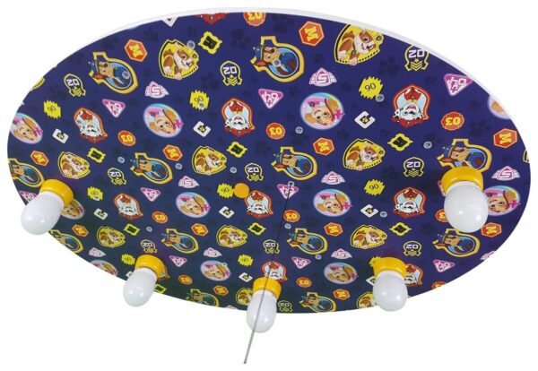 Niermann Deckenleuchte Paw Patrol bunt blau MDF Kunststoff B/H/T: ca. 53x7x71 cm E14 5 Brennstellen – Bild 3