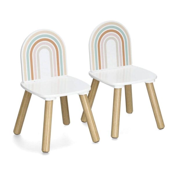 Zeller Kindertisch mit 2 Stühlen Rainbow bunt Kiefer B/H/T: ca. 55x55x45 cm – Bild 3