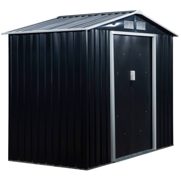 Outsunny Gartenhaus grau B/H/L: ca. 130x185x213 cm – Bild 4