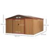 Outsunny Gartenhaus braun B/H/L: ca. 386x200x340 cm – Bild 2