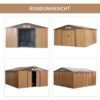 Outsunny Gartenhaus braun B/H/L: ca. 386x200x340 cm – Bild 5