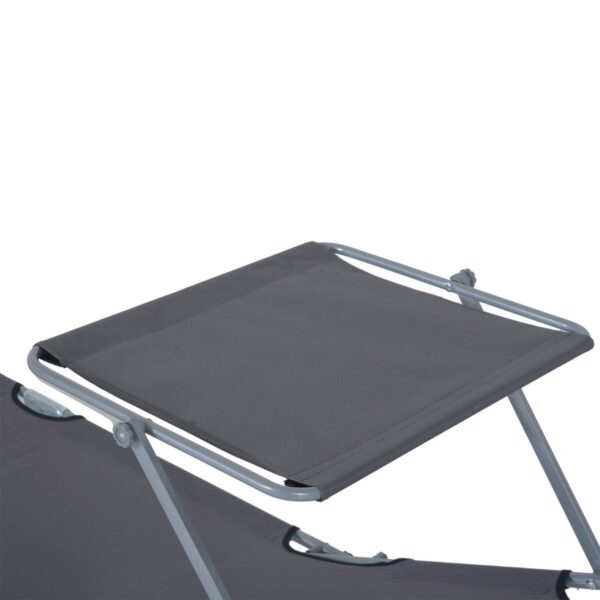 Outsunny Sonnenliege grau Metall B/H/L: ca. 58x36x187 cm – Bild 2