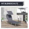 Outsunny Sonnenliege grau Metall B/H/L: ca. 58x36x187 cm – Bild 3