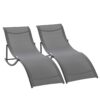 Outsunny Gartenliege 2er Set dunkelgrau Aluminium B/H/L: ca. 61x63x165 cm – Bild 4