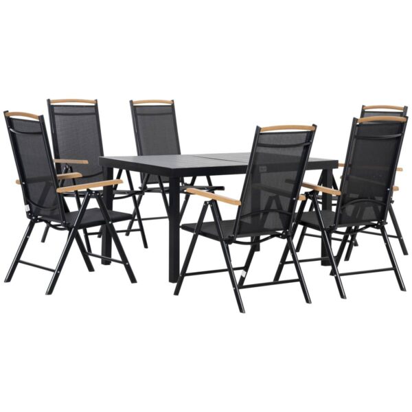 Outsunny Gartensitzgruppe schwarz Aluminium B/H/L: ca. 90x74x140 cm – Bild 4
