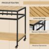 Outsunny Servierwagen natur Stahl B/H/L: ca. 65x80x107 cm – Bild 2