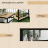 Outsunny Servierwagen natur Stahl B/H/L: ca. 65x80x107 cm – Bild 3