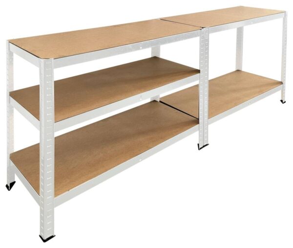 Schwerlaststeckregal weiß B/H/T: ca. 90x180x40 cm – Bild 2