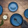 CreaTable Tafelservice Nordic Fjord Blue blau Steinzeug 18 tlg. – Bild 3