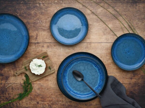 CreaTable Tafelservice Nordic Fjord Blue blau Steinzeug 18 tlg. – Bild 3