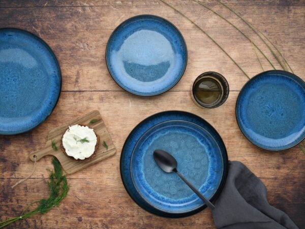CreaTable Tafelservice Nordic Fjord Blue blau Steinzeug 18 tlg. – Bild 5