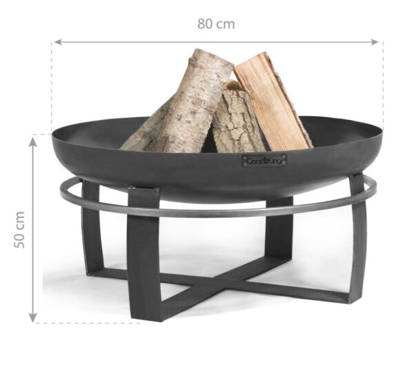 CookKing Feuerschale Viking 80 schwarz Stahl B/H/T: ca. 80x36x80 cm – Bild 5
