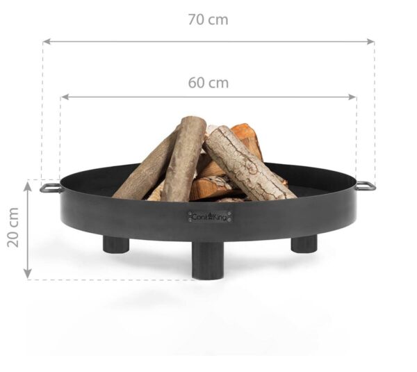 CookKing Feuerschale Tunis 60 schwarz Stahl B/H/T: ca. 60x20x60 cm – Bild 3