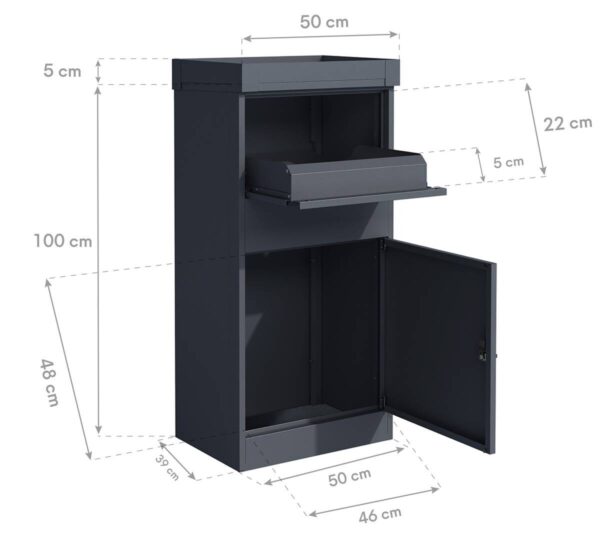 Westmann Paketbox Piet anthrazit B/H/T: ca. 50x105x37 cm Westmann Paketbox Piet anthrazit B/H/T: ca. 50x105x37 cm – Bild 5