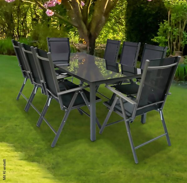 VCM Gartensitzgruppe Sonlas anthrazit Glas – Bild 2