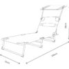 VCM Sonnenliege Bindox grün Stahl B/H/L: ca. 55x24x185 cm – Bild 4