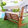 Westmann Hollywoodschaukel Viva beige Holz B/H/L: ca. 237x175x115 cm – Bild 5