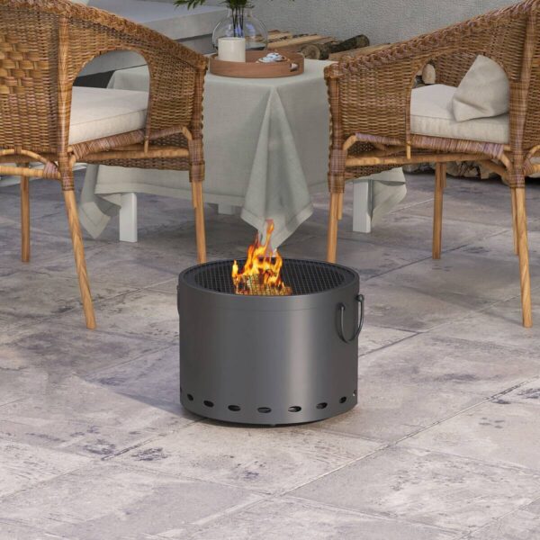 Outsunny Feuerschale dunkelgrau Polypropylen B/H/L: ca. 38x38x27 cm – Bild 2