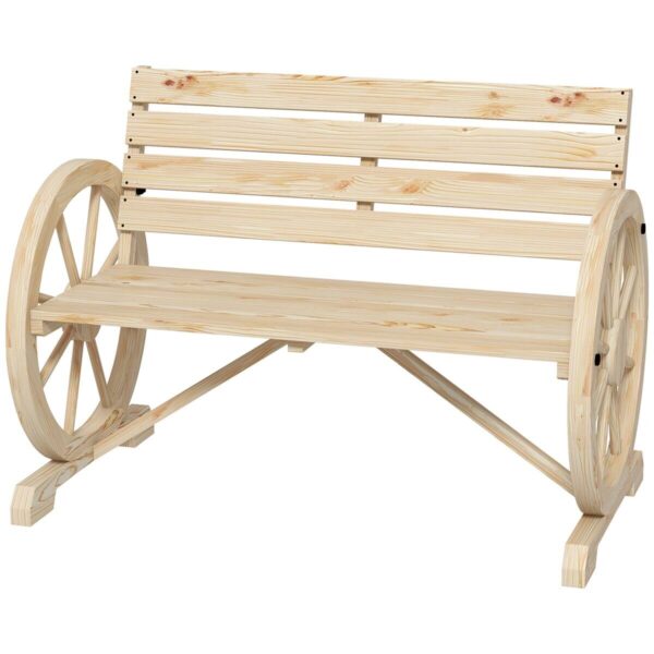 Outsunny Gartenbank natur Holz B/H/L: ca. 56x105,5x79 cm – Bild 4