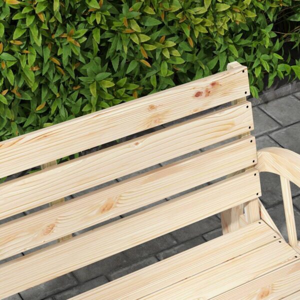 Outsunny Gartenbank natur Holz B/H/L: ca. 56x105,5x79 cm – Bild 5