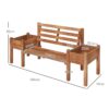 Outsunny Gartenbank braun Polypropylen B/H/L: ca. 59x184x95 cm Outsunny Gartenbank braun Polypropylen B/H/L: ca. 59x184x95 cm – Bild 3