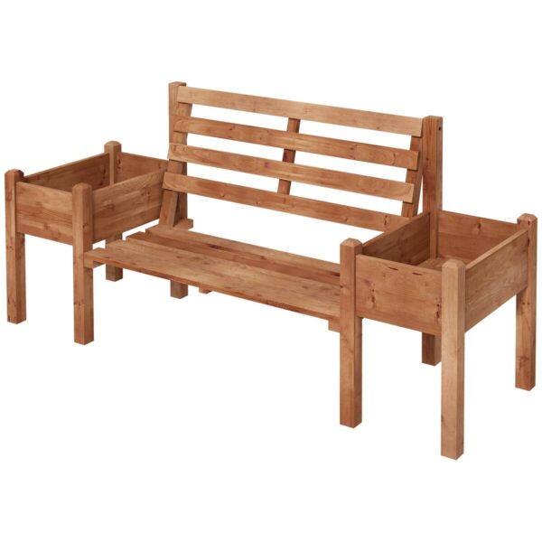 Outsunny Gartenbank braun Polypropylen B/H/L: ca. 59x184x95 cm Outsunny Gartenbank braun Polypropylen B/H/L: ca. 59x184x95 cm – Bild 4