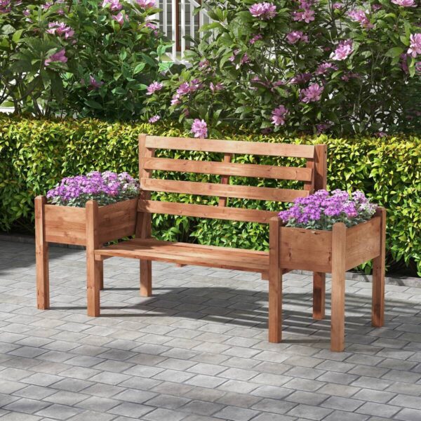 Outsunny Gartenbank braun Polypropylen B/H/L: ca. 59x184x95 cm Outsunny Gartenbank braun Polypropylen B/H/L: ca. 59x184x95 cm – Bild 5