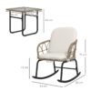 Outsunny Sitzgruppe creme Edelstahl B/H/L: ca. 82x63x75 cm Outsunny Sitzgruppe creme Edelstahl B/H/L: ca. 82x63x75 cm – Bild 2