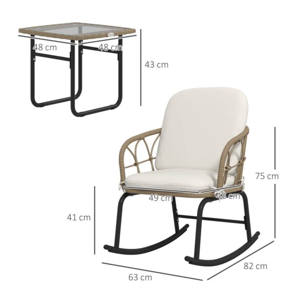 Outsunny Sitzgruppe creme Edelstahl B/H/L: ca. 82x63x75 cm Outsunny Sitzgruppe creme Edelstahl B/H/L: ca. 82x63x75 cm – Bild 2