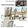 Outsunny Sitzgruppe creme Edelstahl B/H/L: ca. 82x63x75 cm Outsunny Sitzgruppe creme Edelstahl B/H/L: ca. 82x63x75 cm – Bild 3