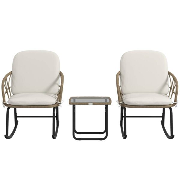 Outsunny Sitzgruppe creme Edelstahl B/H/L: ca. 82x63x75 cm Outsunny Sitzgruppe creme Edelstahl B/H/L: ca. 82x63x75 cm – Bild 4