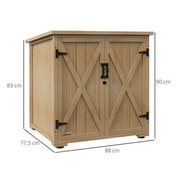 Outsunny Gartenschrank natur Polypropylen B/H/L: ca. 88x77,5x90 cm – Bild 3