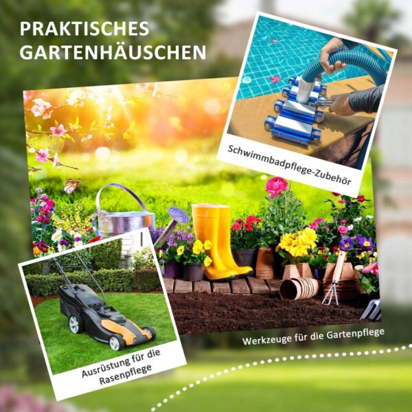 Outsunny Gartenhaus dunkelgrau Polypropylen B/H/L: ca. 172x259x222 cm Outsunny Gartenhaus dunkelgrau Polypropylen B/H/L: ca. 172x259x222 cm – Bild 4