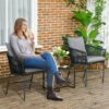 Outsunny Gartenstuhl dunkelgrau Polyester B/H/L: ca. 60x57x71 cm – Bild 3
