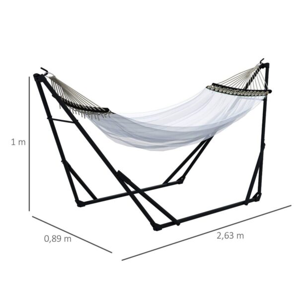 Outsunny Hängemattengestell weiß Nylon B/H/L: ca. 89x263x100 cm Outsunny Hängemattengestell weiß Nylon B/H/L: ca. 89x263x100 cm – Bild 4