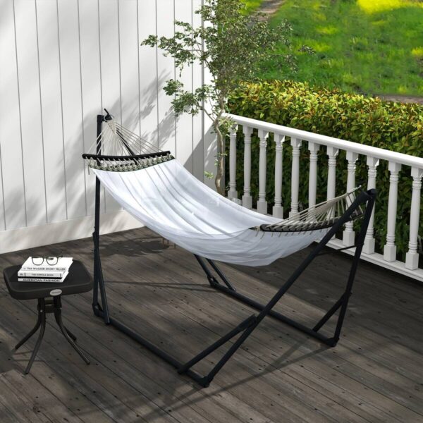 Outsunny Hängemattengestell weiß Nylon B/H/L: ca. 89x263x100 cm Outsunny Hängemattengestell weiß Nylon B/H/L: ca. 89x263x100 cm – Bild 5