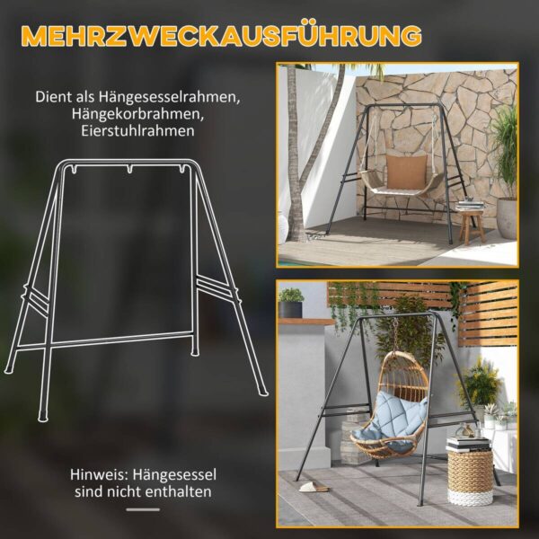 Outsunny Hängesesselgestell schwarz Polypropylen B/H/L: ca. 143x178x180 cm Outsunny Hängesesselgestell schwarz Polypropylen B/H/L: ca. 143x178x180 cm – Bild 5