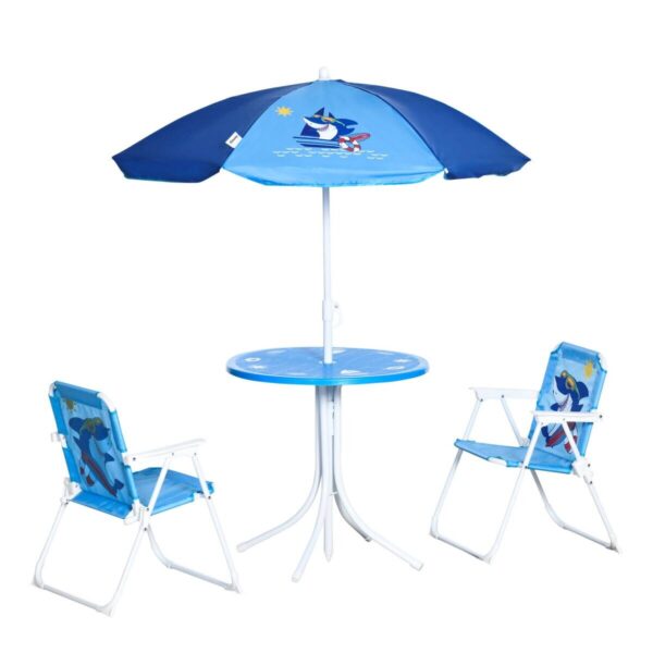 Outsunny Sitzgruppe blau Metall B/H/L: ca. 49,5x49,5x50 cm Outsunny Sitzgruppe blau Metall B/H/L: ca. 49,5x49,5x50 cm – Bild 3