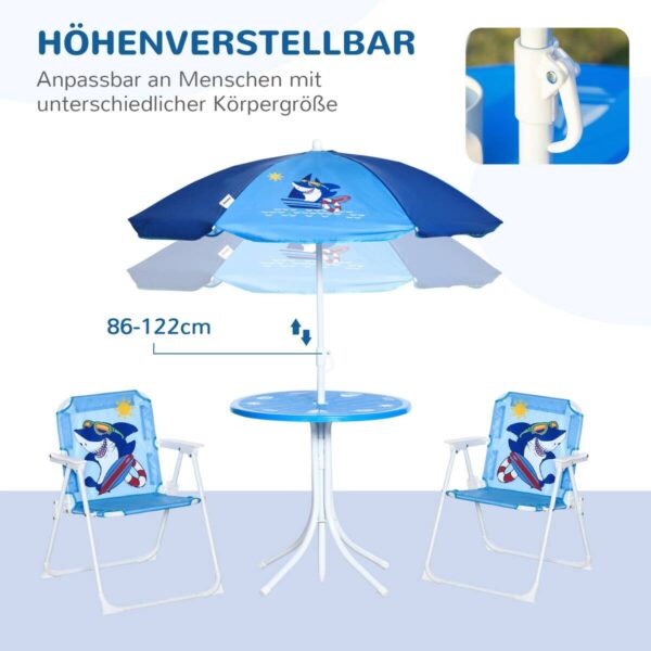 Outsunny Sitzgruppe blau Metall B/H/L: ca. 49,5x49,5x50 cm Outsunny Sitzgruppe blau Metall B/H/L: ca. 49,5x49,5x50 cm – Bild 4